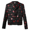 COMME DES GARCONS BLACK WOOL JACKET WITH RED ROSES