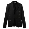 COMME DES GARCONS BLACK WOOL JACKET WITH METALL DETAILS