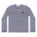 COMME DES GARÇONS PLAY T-SHIRT STRIPED NAVY/WHITE/RED HEART