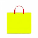 COMME DES GARÇONS WALLET SUPER FLUO LEATHER TOTE BAG YELLOW/ORANGE