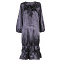 COMME DES GARCONS GIRL SATIN NAVI POLKA DOT DRESS