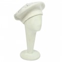 HOUSE OF FLORA BERET SCRIBBLE WHITE