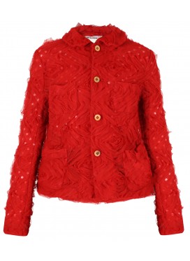 COMME DES GARCONS GIRL RED JACKET WITH APPLIQUE