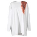 MM6 MAISON MARGIELA WHITE HAIR PRINT OVERSIZED T-SHIRT