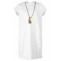 MM6 MAISON MARGIELA BEADS PRINTED WHITE DRESS