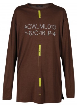 A-COLD-WALL SYSTEM LOUNGE BROWN LONGSLEEVE T-SHIRT