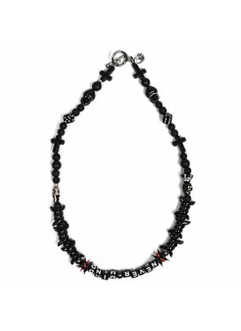 AZS TOKYO UNISEX PEARL＋BEADS BLACK NEVER MIND NECKLACE