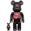 BE@RBRICK The Rolling Stones Lips & Tongue BLACK CHROME Ver. 100％ & 400％