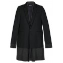 UNDERCOVER NAVI QUILTED SINGLE-BREASTED WOOL COAT