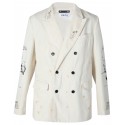 KIDILL DENIM TAILORED JACKET DISTRESSED DENIM WHITE