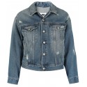 MM6 MAISON MARGIELA DENIM SHORT JACKET IN BLUE