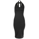 MM6 MAISON MARGIELA BLACK HALTER NECK MIDI DRESS