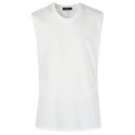 NUDE:MASAHIKO MARUYAMA WHITE SLEEVELESS BACK PRINT T SHIRT