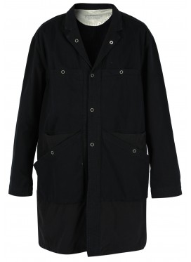 UNDERCOVER BLACK COAT WITH PATCH POCKETS