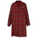 UNDERCOVER RED CHECKED LINEN COAT 