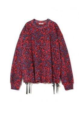 UNDERCOVER RED LEOPARD PRINT PULLOVER