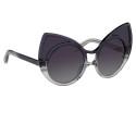 LINDA FARROW Khaleda Rajab+Fahad Almarzouq 1 C16 Pointy Cat Eye Sunglasses - grey